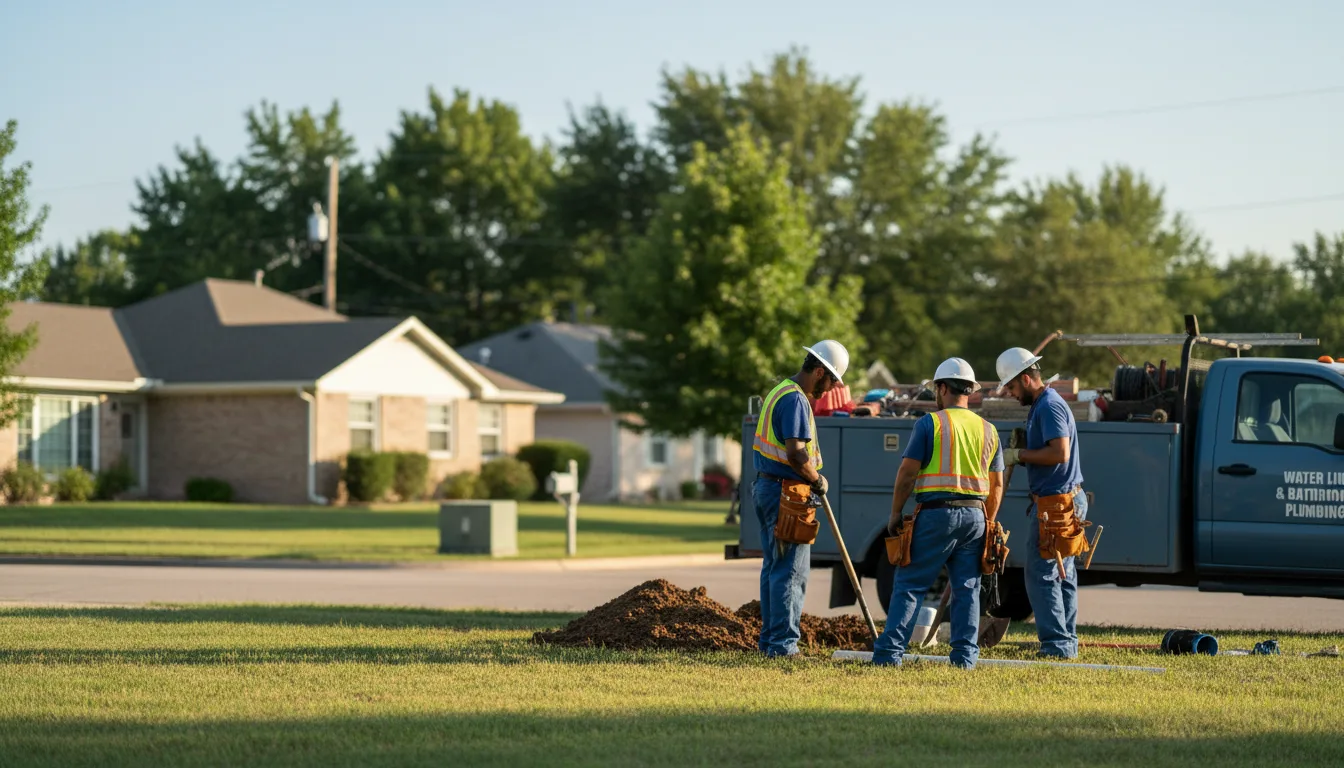 Residential water line and bathroom plumbing service in Pacific, MO